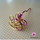 Pic &agrave; cheveux en aluminium rose/dor&eacute;