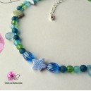 Collier fantaisie enfant "Coquillage" ton bleu