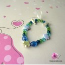Bracelet enfant &agrave; perles avec coquillage vert