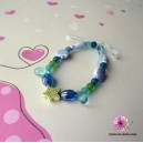 Bracelet enfant &agrave; perles avec coquillage et gouttes
