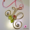 Pendentif fantaisie Initiales et perles de verre