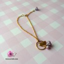 Bracelet fantaisie piou piou dor&eacute; et mauve