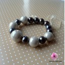 bracelet gourmandise en perles c&eacute;ramique tons &eacute;cru