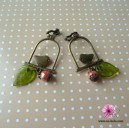 Boucles fantaisie perchoir oiseau bronze