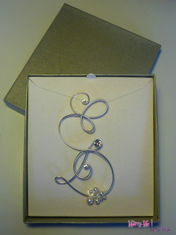 Pendentif mariée initiales E&D Pendentif mariée initiales E&D