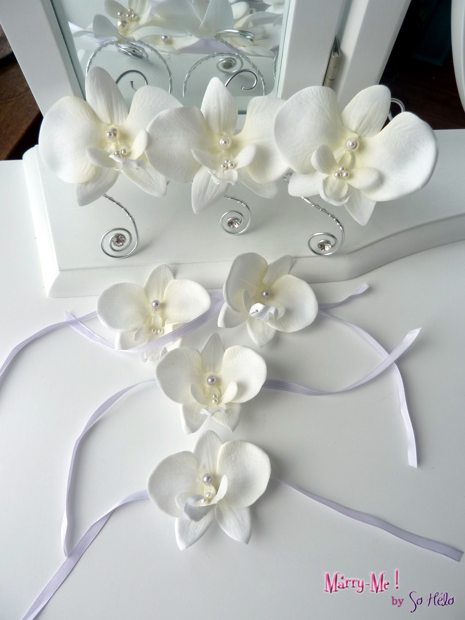 bracelets orchidée témoins et cortège bracelets orchidée témoins de mariage et cortège