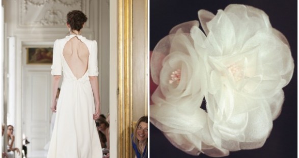 peigne mariée avec fleurs de soie