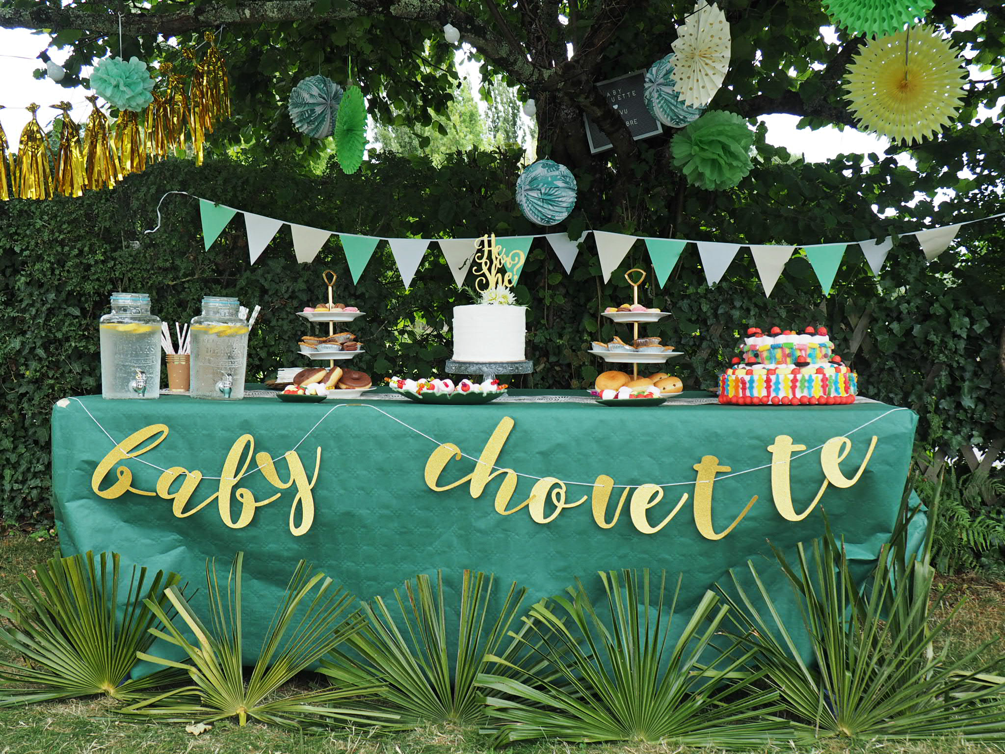table theme jungle baby shower anniversaire