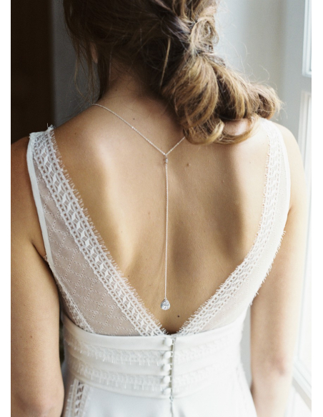 "Victoria" Collier de dos au charme chic pour robe mariée dos nu