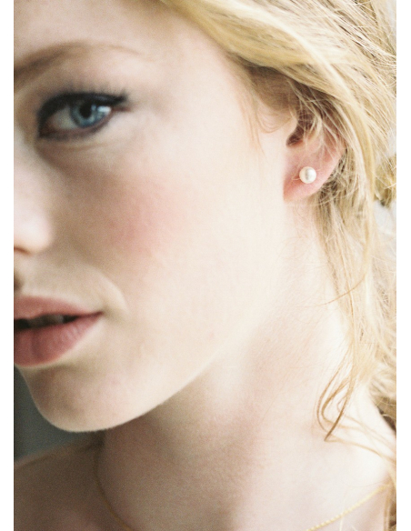 Boucles d'oreilles mariée "Perle" simple clou
