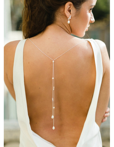 "Isabelle" Bijou de dos amovible pour robe dos nu