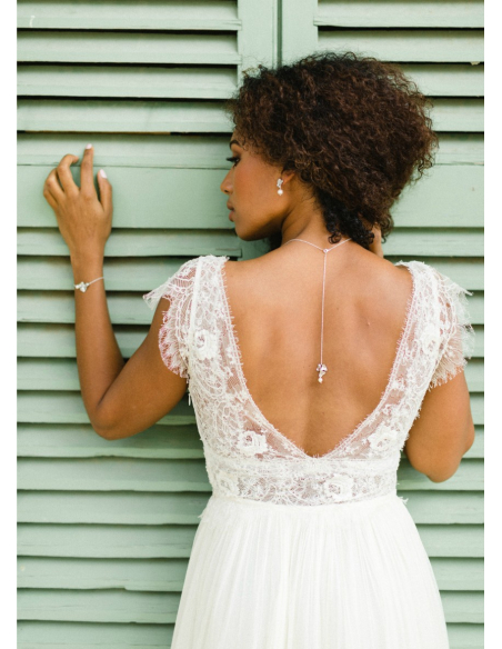 Bijou de dos "Inès" pour votre collier de mariée