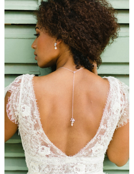 Bijou de dos "Inès" pour votre collier de mariée