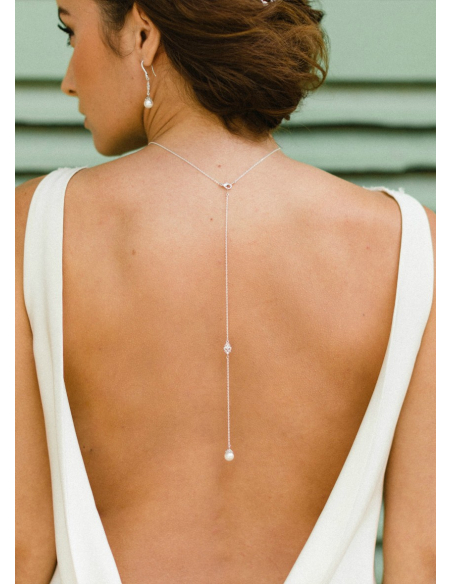 Bijou de dos "Clélie" pour votre collier de mariée