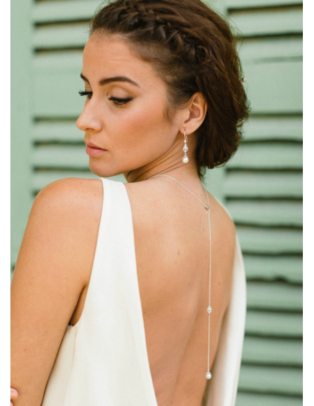 Bijou de dos "Clélie" pour votre collier de mariée
