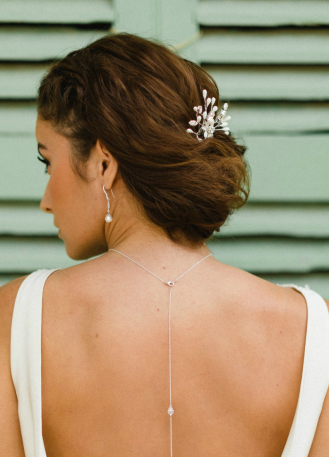 Bijou de dos "Clélie" pour votre collier de mariée 2