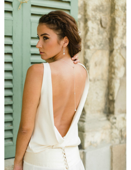 Bijou de dos "Clélie" pour votre collier de mariée