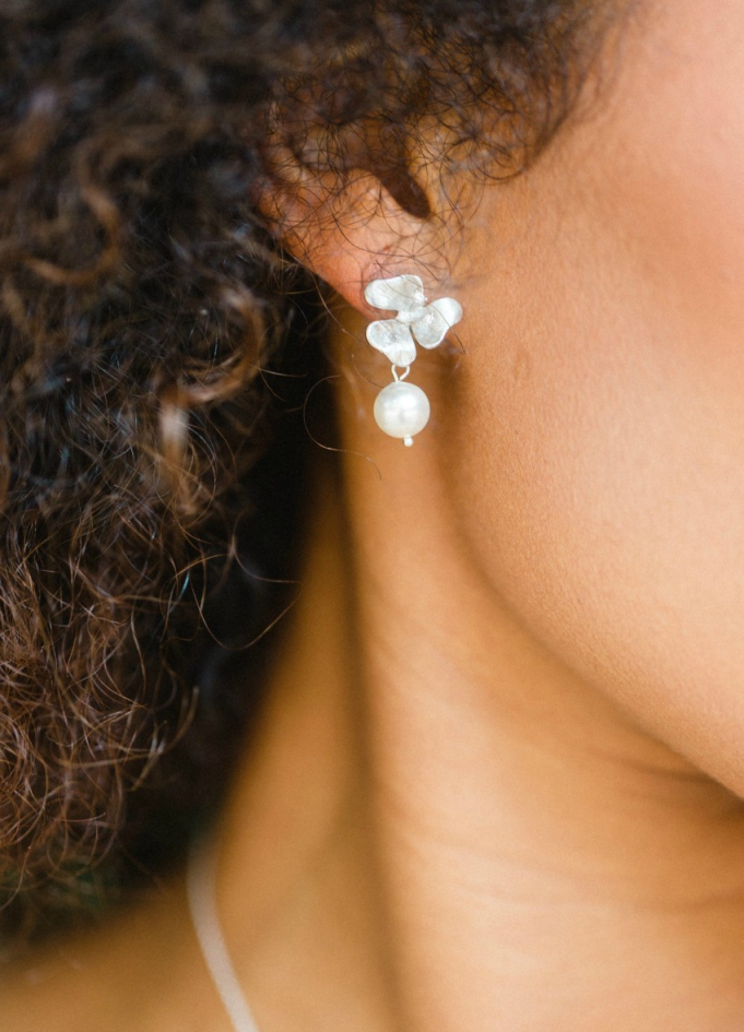 Boucles d'oreilles mariée "Inès" avec...