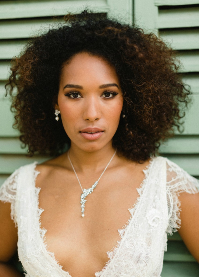 Boucles d'oreilles mariée "Inès" avec...