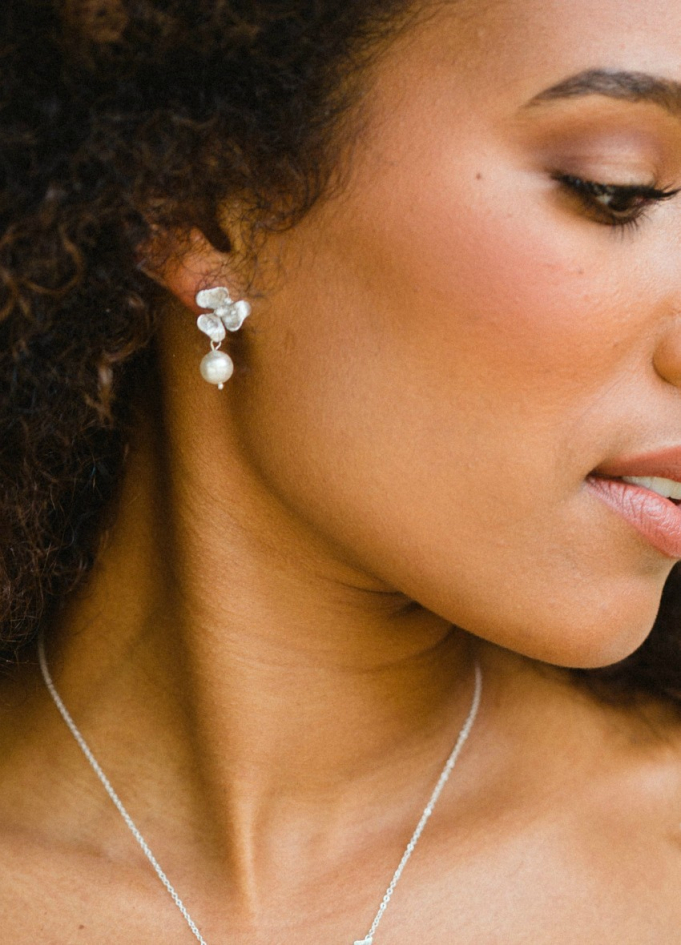 Boucles d'oreilles mariée "Inès" avec...