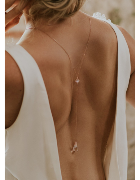 "Elizabeth" Collier de mariée avec bijou robe dos nu