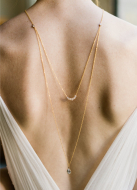 "Clara" Collier de mariée avec pendentif et dos en cristal 