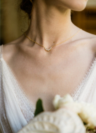 "Clara" Collier de mariée avec pendentif et dos en cristal 