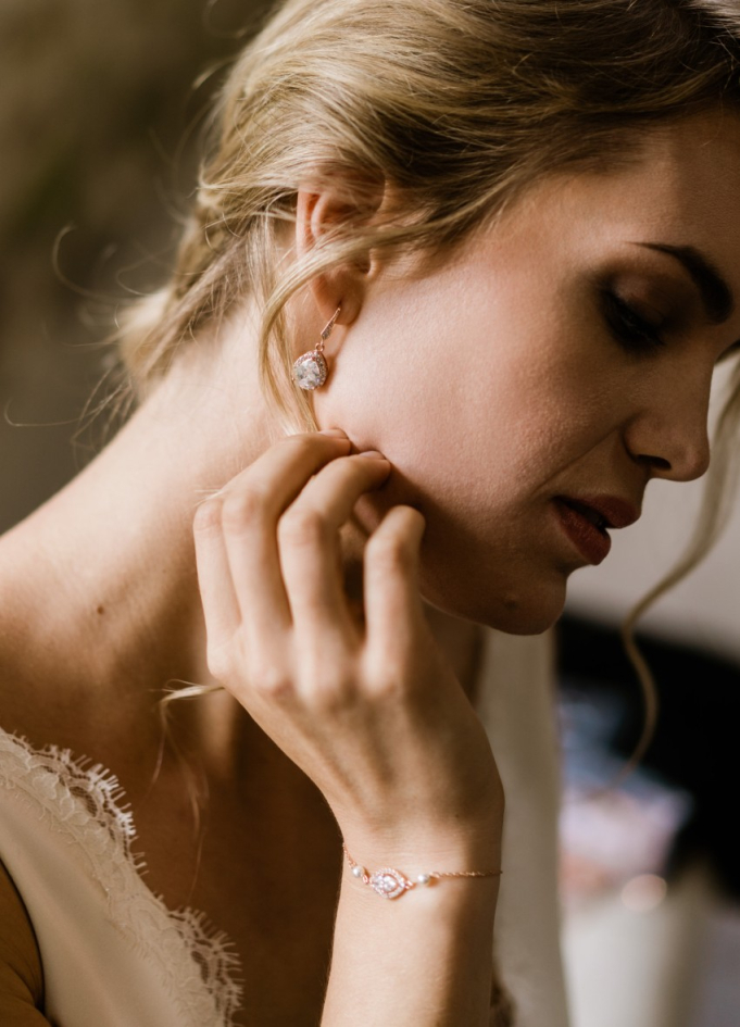 Boucles d'oreilles mariée "Victoria"...