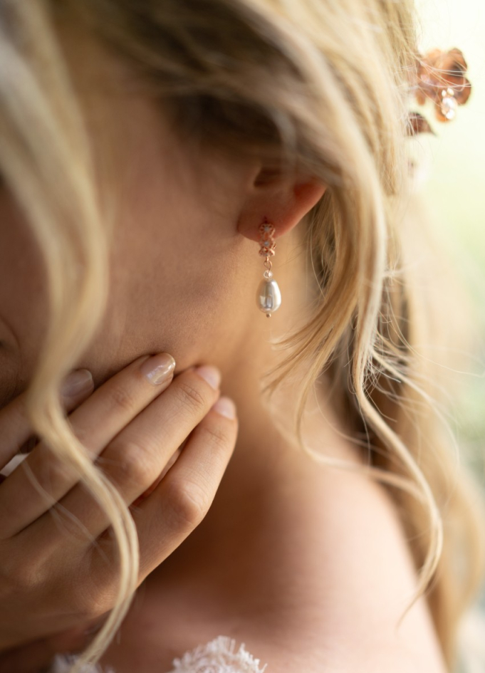Boucles d'oreilles mariée "Anae" avec...