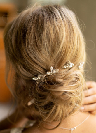 Trio de pics en cristal "Lise" pour votre chignon de mariée