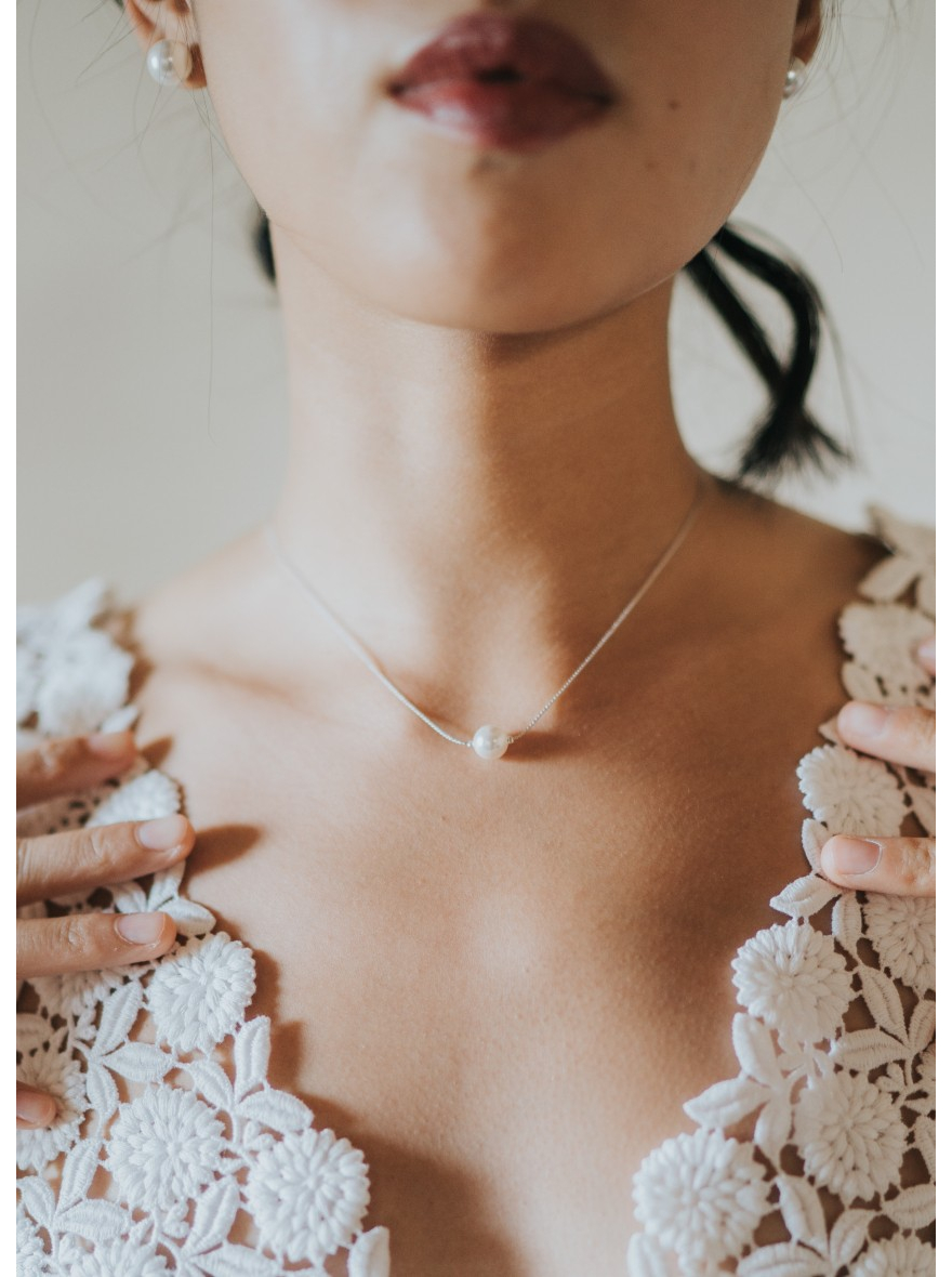 Perle Collier De Mariee Avec Perle Simple Et Discret