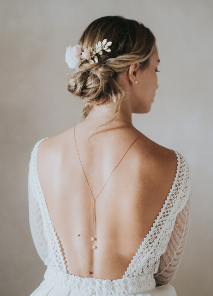 "Emilie" Collier de mariée perlé avec...