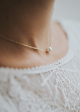 "Alba" collier de mariée tendance avec perle pour robe... 2