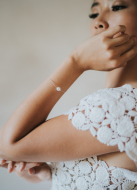 Bracelet mariage "Paola" simple avec perle nacrée