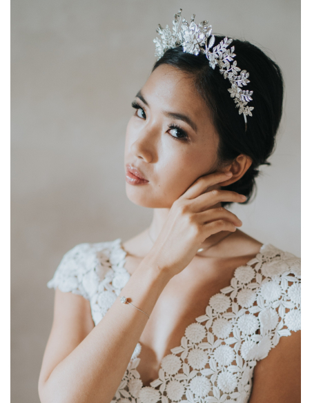 Bracelet mariage "Zélie" avec cabochon de cristal