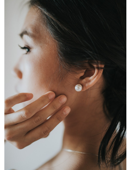 Boucles d'oreilles mariée "Paola" simple clou perles