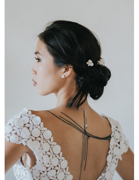 Boucles d'oreilles mariée "Paola" simple clou perles