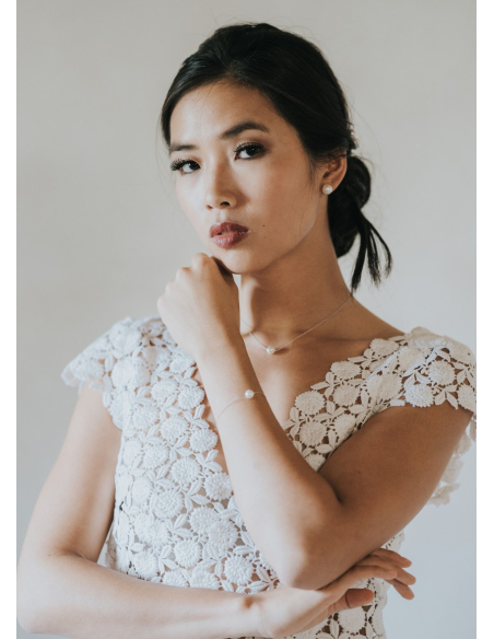 Boucles d'oreilles mariée "Paola" simple clou perles