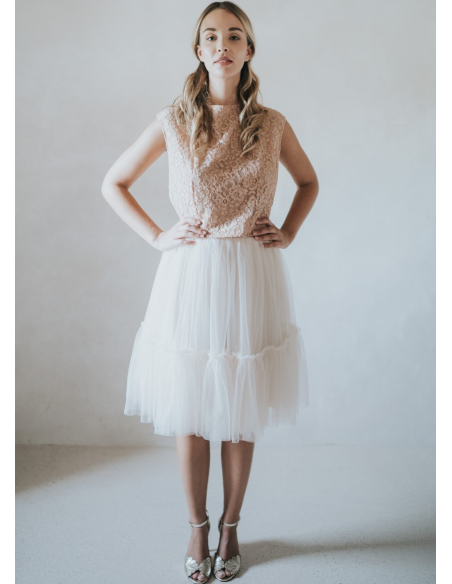 Jupe en tulle souple bohème à volants