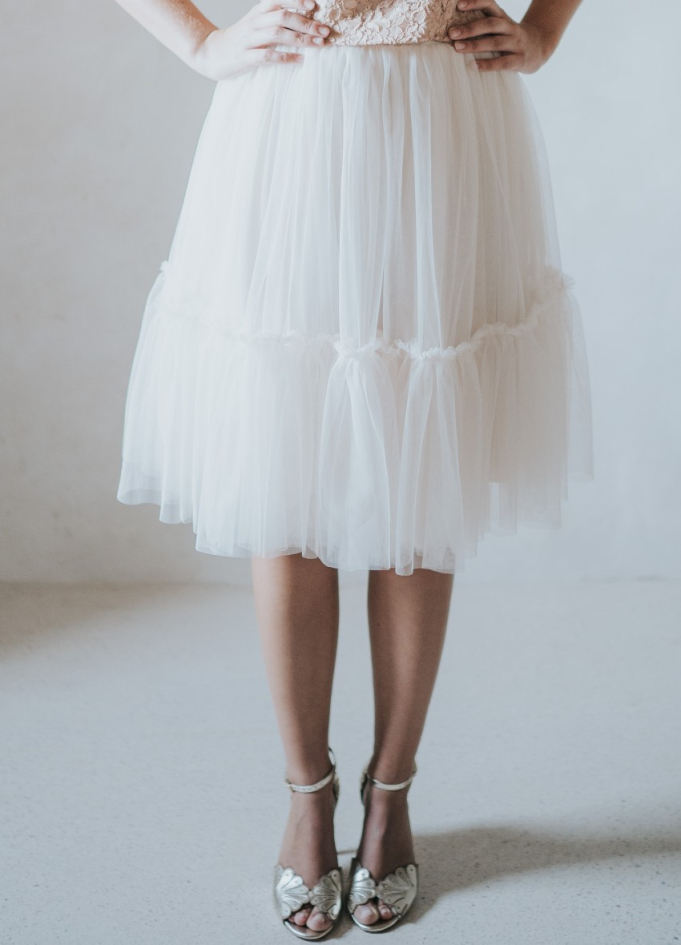 Jupe en tulle souple bohème à volants