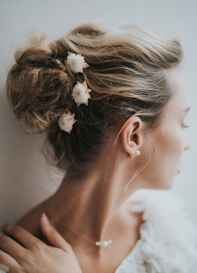 Trio de pics à chignon "Célestine" pour votre chignon de mariée