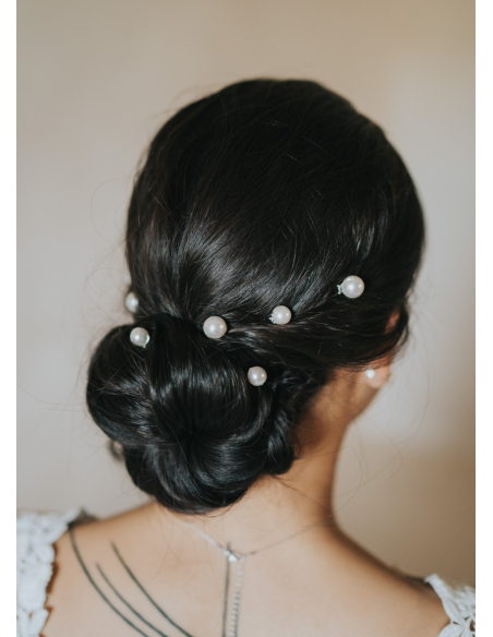 Lot de 5 Pics à chignon "Perles" pour votre chignon de mariée