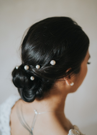 Lot de 5 Pics à chignon "Perles" pour votre chignon de mariée 2