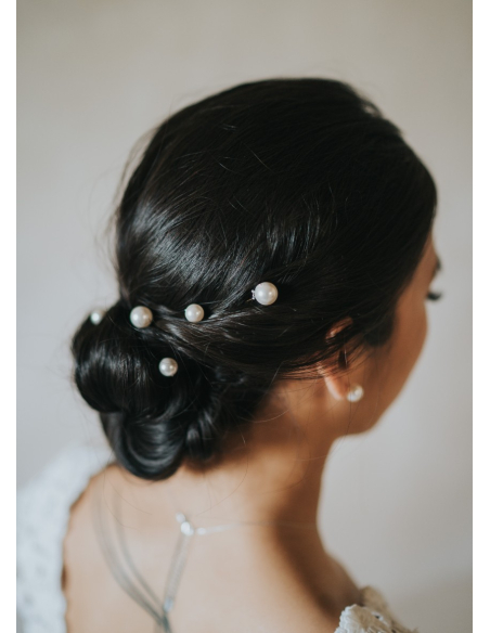 Lot de 5 Pics à chignon "Perles" pour votre chignon de mariée