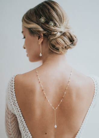 Trio de pics à chignon "Alba" pour votre chignon de mariée 2