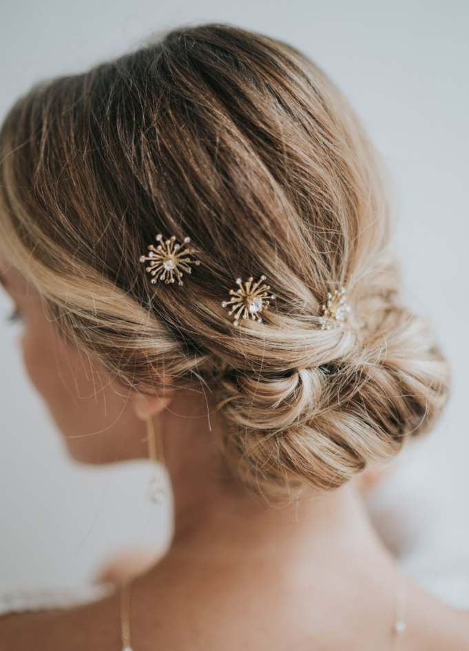 Trio de pics à chignon "Alba" pour votre chignon de mariée