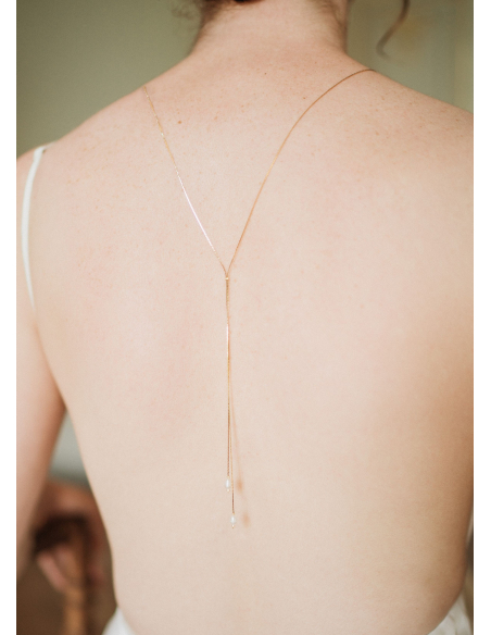 "Abby" Collier de mariée pour robe dos nu avec perles