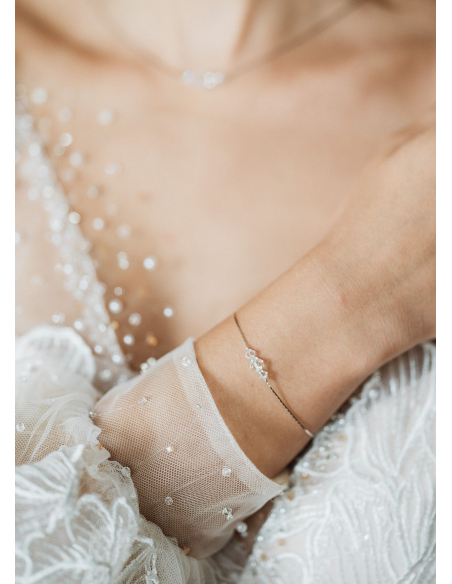 "Lison" Collier de mariée pour robe dos nu avec cristaux