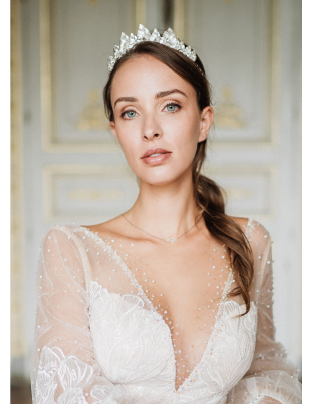 "Lison" Collier de mariée pour robe dos nu avec cristaux
