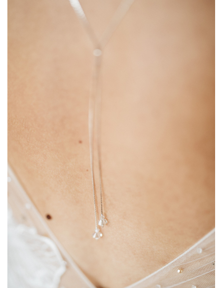 "Lison" Collier de mariée pour robe dos nu avec cristaux